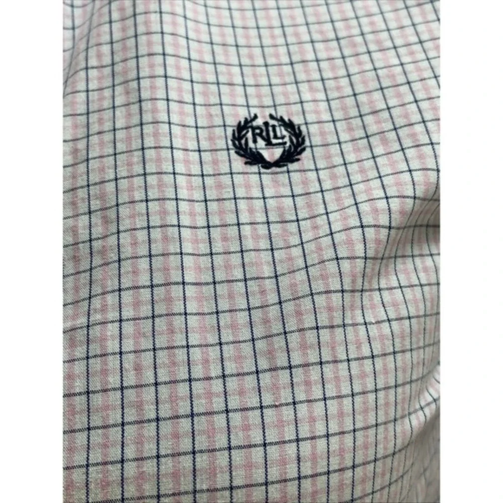 Ralph Lauren Youth Button Down Shirt Blue Pink‎ Check Long Sleeve Cotton Size 14
